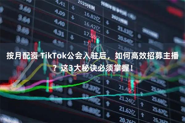 按月配资 TikTok公会入驻后，如何高效招募主播？这3大秘诀必须掌握！